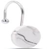 CandyGrid Shower Curtain Hooks Decorative, White Shower Curtain Hooks Rust Proof, Set of 12 Stainless Steel Shower Curtain Hooks Rings, Shower Curtain Hangers for Bathroom Curtains Rods (White Marble) view 1