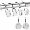 CandyGrid Shower Curtain Hooks Decorative, White Shower Curtain Hooks Rust Proof, Set of 12 Stainless Steel Shower Curtain Hooks Rings, Shower Curtain Hangers for Bathroom Curtains Rods (White Marble) view 2