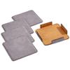 Set of 4 Gray Leatherette Square Coasters, 4" view 2