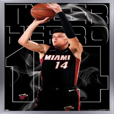 NBA Miami Heat - Tyler Herro 20 Wall Poster, 22.4L" x 14.7W", Silver Framed Version