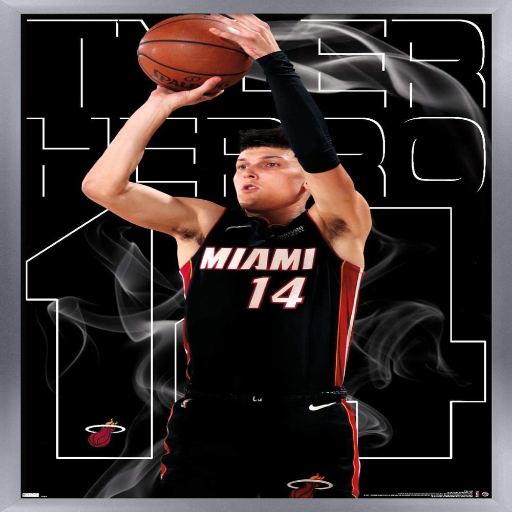 NBA Miami Heat - Tyler Herro 20 Wall Poster, 22.4L" x 14.7W", Silver Framed Version