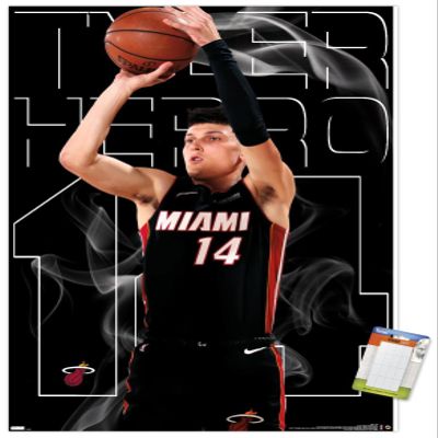 NBA Miami Heat - Tyler Herro 20 Wall Poster, 34L" x 22.4W", Premium Poster & Mount Bundle