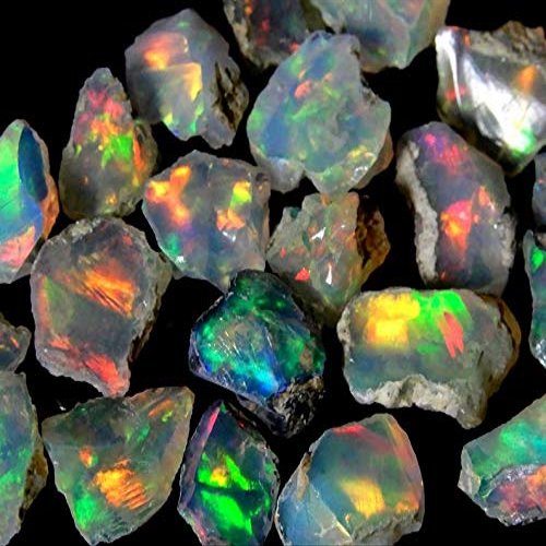 Duggu Ultra Fire Opal Rough Gemstone, Raw Crystals Gemstone, Ethiopian Opal Rock, Jewelry Making Supplies, Chakra Healing, Energy Stone, Reiki, Yoga, Meditation, Art-Crafts-DIY Stone, 50 carats