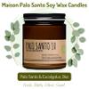Maison Palo Santo Soy Wax Candle - Palo Santo and Eucalyptus Natural Aromatherapy Smudge Candle, Stress Relief, Chakra Balancing, Meditation, Manifestation and Focus, 9 oz view 2