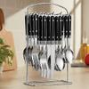 Montgomery Ward 20-Piece Hanging Flatware Set with Rack, Black - Elegant Stainless Steel Utensils (Black) view 1