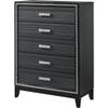 Acme Haiden 5-Drawer Wooden Chest with Shimmering Trim in Weathered Black view 1