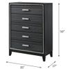 Acme Haiden 5-Drawer Wooden Chest with Shimmering Trim in Weathered Black view 3