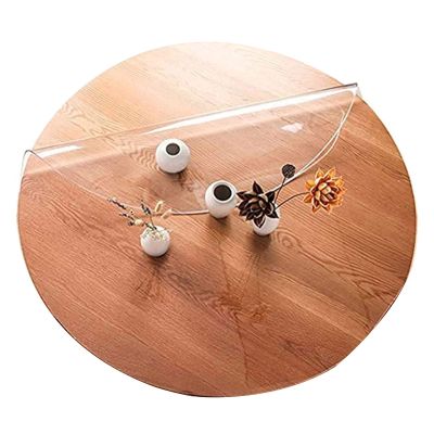 Tabletop Protection Cover Home Round Waterproof Tablecover PVC Protector Clear Tablecloth for Table/Desk Table PadsCustom Size ALGFree (Color : 1MM, Size : Diameter-90CM)
