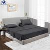 1000 Thread Count, 100% Egyptian Cotton, 4 PC Split Head Flex Sheet Set, 30" Split From the Top, Soft Satin Weave, 28" EXTRA DEEP POCKET (Split Head California King- 30" Split, Dark Grey) view 2