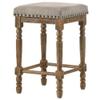 Acme Farsiris Fabric Counter Height Stool in Beige and Weathered Oak view 1