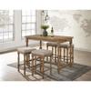 Acme Farsiris Fabric Counter Height Stool in Beige and Weathered Oak view 2