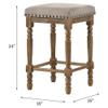 Acme Farsiris Fabric Counter Height Stool in Beige and Weathered Oak view 3