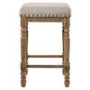 Acme Farsiris Fabric Counter Height Stool in Beige and Weathered Oak view 4