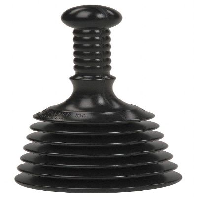 5 in Cup Dia,Bellows Plunger, 6 1/2 in Handle Length Polyethylene Plunger Material-2040007879