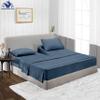 1000 Thread Count, 100% Egyptian Cotton, 4 PC Split Head Flex Sheet Set, 39" Split From the Top, Soft Satin Weave, 25" EXTRA DEEP POCKET (Split Head King- 39" Split, Mediterranean Blue) view 2
