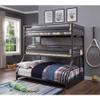 Acme Cargo Twin Over Twin Over Full Metal Triple Bunk Bed in Gunmetal view 2
