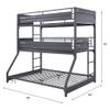 Acme Cargo Twin Over Twin Over Full Metal Triple Bunk Bed in Gunmetal view 3