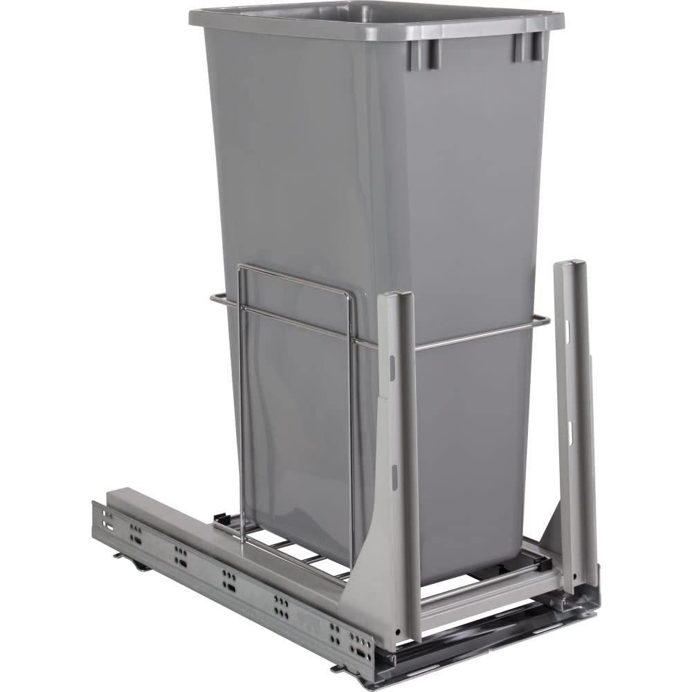 Hardware Resources Wire Single 50qt Trashcan Pullout with Soft-close Slides