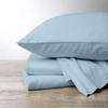 1000 Thread Count, 100% Egyptian Cotton, 4 PC Split Head Flex Sheet Set, 34" Split From the Top, Soft Satin Weave, 28" EXTRA DEEP POCKET (Split Head California King- 34" Split, Light Blue) view 1