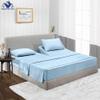 1000 Thread Count, 100% Egyptian Cotton, 4 PC Split Head Flex Sheet Set, 32" Split From the Top, Soft Satin Weave, 28" EXTRA DEEP POCKET (Split Head California King- 32" Split, Light Blue) view 2