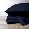 1000 Thread Count, 100% Egyptian Cotton, 4 PC Split Head Flex Sheet Set, 28" Split From the Top, Soft Satin Weave, 28" EXTRA DEEP POCKET (Split Head California King- 28" Split, Navy Blue) view 1