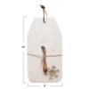 16" L x 9" W Marble Cheese/Cutting Board w/Mother of Pearl Snowflake Inlay & Wood Handle Canape Knife, Set of 2 view 3