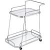 Acme Aegis 2 Glass Tier ShelvesServing Cart with Wheels in Clear and Chrome view 1