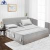 1000 Thread Count, 100% Egyptian Cotton, 4 PC Split Head Flex Sheet Set, 39" Split From the Top, Soft Satin Weave, 25" EXTRA DEEP POCKET (Split Head California King- 39" Split, Light Grey) view 2