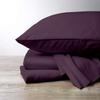 1000 Thread Count, 100% Egyptian Cotton, 4 PC Split Head Flex Sheet Set, 39" Split From the Top, Soft Satin Weave, 28" EXTRA DEEP POCKET (Split Head California King- 39" Split, Plum) view 1