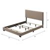 Acme Leandros Fabric Upholstered Queen Panel Bed with Nailhead Trim in Beige view 3