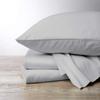 1000 Thread Count, 100% Egyptian Cotton, 4 PC Split Head Flex Sheet Set, 30" Split From the Top, Soft Satin Weave, 28" EXTRA DEEP POCKET (Split Head California King- 30" Split, Light Grey) view 1