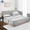 1000 Thread Count, 100% Egyptian Cotton, 4 PC Split Head Flex Sheet Set, 30" Split From the Top, Soft Satin Weave, 28" EXTRA DEEP POCKET (Split Head California King- 30" Split, Light Grey) view 2