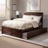 AFI Portland Queen Size Platform Bed with Footboard & Twin XL Trundle in Walnut view 1