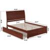 AFI Portland Queen Size Platform Bed with Footboard & Twin XL Trundle in Walnut view 2