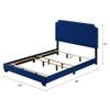 Acme Haemon Fabric Upholstered Queen Bed with Nailhead Trim in Blue view 3