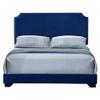 Acme Haemon Fabric Upholstered Queen Bed with Nailhead Trim in Blue view 4
