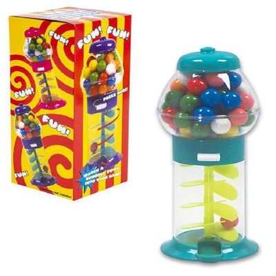 7" Spiral Galaxy Colorful GUMBALL MACHINE - Twirling Style Candy Gum Dispenser  (Green) 