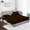 1000 Thread Count, 100% Egyptian Cotton, 4 PC Split Head Flex Sheet Set, 28" Split From the Top, Soft Satin Weave, 28" EXTRA DEEP POCKET (Split Head California King- 28" Split, Chocolate) view 2