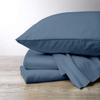 1000 Thread Count, 100% Egyptian Cotton, 4 PC Split Head Flex Sheet Set, 30" Split From the Top, Soft Satin Weave, 28" EXTRA DEEP POCKET (Split Head King- 30" Split, Mediterranean Blue) view 1