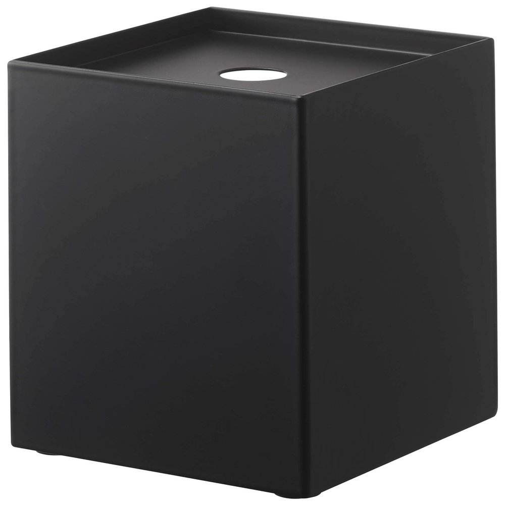 Yamazaki 5229 Toilet Paper Holder for 1 Roll, Black, Approx. W 4.5 x D 4.5 x H 5.5 inches (11.5 x 11.5 x 14 cm), Tower, Concealed Storage