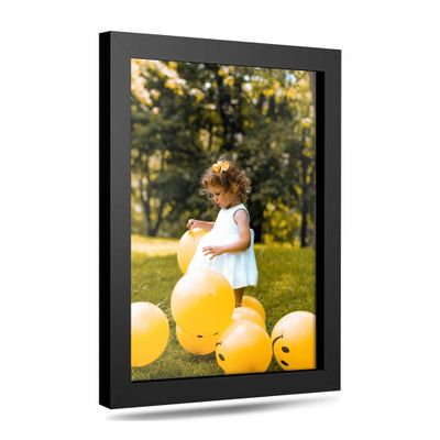 11x17 Black Picture Frames - Ready to Hang Solid Pine Wood Poster Frame - Photo Frame Polished Glass Front Clear Plexiglass Display Photograph - Hanging Hardware Included - Home wall Decor - 11 x 17