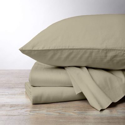 1000 Thread Count, 100% Egyptian Cotton, 4 PC Split Head Flex Sheet Set, 32" Split From the Top, Soft Satin Weave, 28" EXTRA DEEP POCKET (Split Head California King- 32" Split, Taupe)