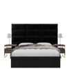 Vnt Upholstered Wall Mounted Velvet Headboard Panels - Fredrick Layout - 117" X 46"- Configuration of 12 Individual Panels - Recommended for King-Cal King - Velvet/Black view 1