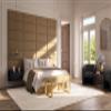 Vnt Upholstered Wall Mounted Velvet Headboard Panels - Fredrick Layout - 117" X 46"- Configuration of 12 Individual Panels - Recommended for King-Cal King - Velvet/Black view 2