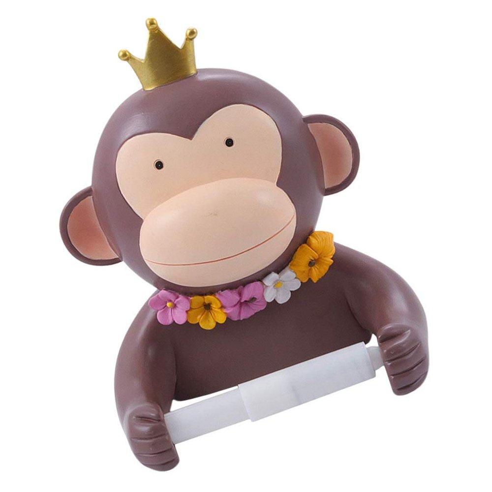 1pc Brown Tissue Rack Cute Cartoon Roll Paper Holder Wall-Mounted Bathroom Accessory Space-Saving Design for Toilet Supplies for Home Decor