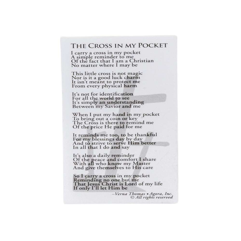 Agora Cross In My Pocket Set with Anodized Fish Cross and Poem Card (500)