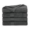Ample Decor 100% Cotton Bath Towels for Bathroom 30 X 54 Inch 600 GSM Soft Absorbent - 4pcs Grey view 3