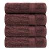 Ample Decor 100% Cotton Bath Towel for Bathroom 30 X 54 Inch 600 GSM Soft Absorbent - 4pcs Brown view 1