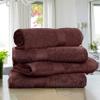 Ample Decor 100% Cotton Bath Towel for Bathroom 30 X 54 Inch 600 GSM Soft Absorbent - 4pcs Brown view 2