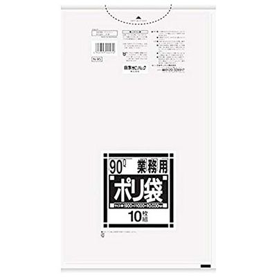 Nihon Sanipak N-95 Standard Poly Bags, 2.8 gal (90 L), Transparent, 0.030 mm, 200 Sheets, 10 Sheets x 20 Packs